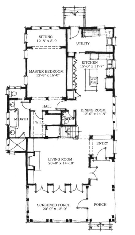 Historic, Southern House Plan 73715 with 4 Beds, 4 Baths First Level Plan