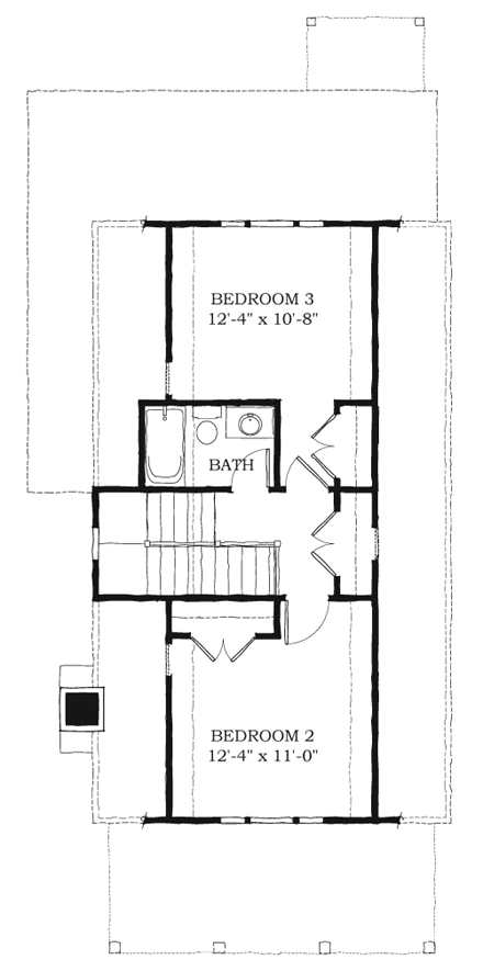 Historic, Southern House Plan 73736 with 3 Beds, 3 Baths Second Level Plan