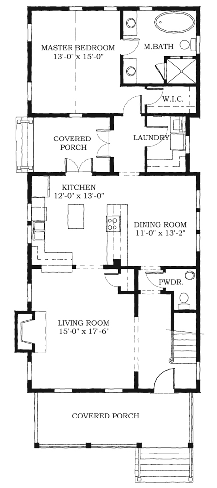 Historic, Southern House Plan 73742 with 3 Beds, 3 Baths First Level Plan