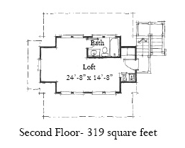Historic 2 Car Garage Apartment Plan 73757 with 1 Beds, 1 Baths Second Level Plan