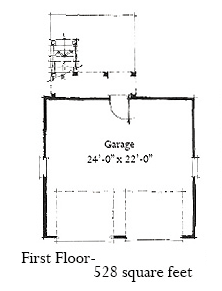 Historic 2 Car Garage Apartment Plan 73760 with 1 Beds, 1 Baths First Level Plan