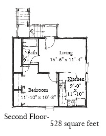 Historic 2 Car Garage Apartment Plan 73760 with 1 Beds, 1 Baths Second Level Plan