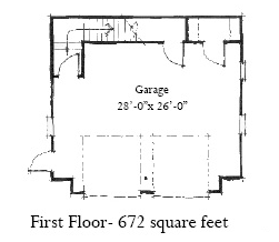 Historic 2 Car Garage Plan 73762 with 1 Beds, 1 Baths First Level Plan