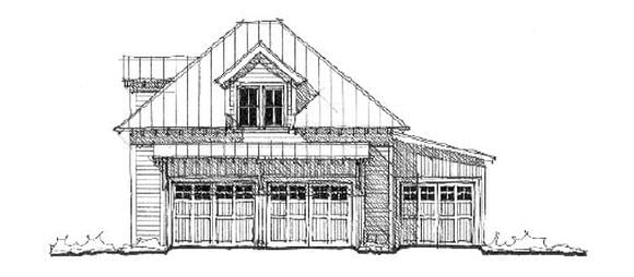Historic 3 Car Garage Apartment Plan 73764 with 1 Beds, 1 Baths Elevation