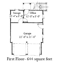 Historic 2 Car Garage Apartment Plan 73767 with 1 Beds, 1 Baths First Level Plan