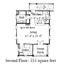Historic 2 Car Garage Apartment Plan 73767 with 1 Beds, 1 Baths Second Level Plan