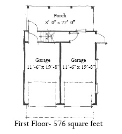 Historic 2 Car Garage Apartment Plan 73772 with 1 Beds, 1 Baths First Level Plan
