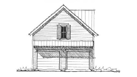 Historic 2 Car Garage Apartment Plan 73772 with 1 Beds, 1 Baths Elevation