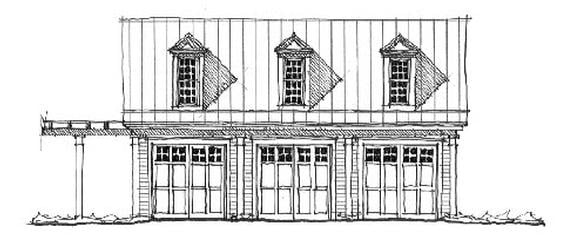 Historic 3 Car Garage Apartment Plan 73773 with 2 Beds, 1 Baths Elevation