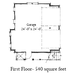 Historic 2 Car Garage Apartment Plan 73778 with 1 Beds, 1 Baths First Level Plan