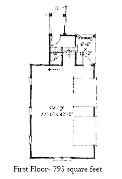 Historic 2 Car Garage Apartment Plan 73790 with 1 Beds, 1 Baths First Level Plan