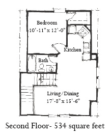 Historic 2 Car Garage Apartment Plan 73794 with 1 Beds, 1 Baths Second Level Plan