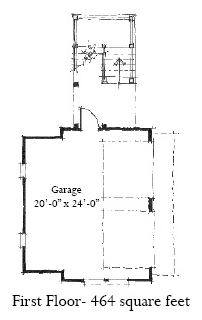 Historic 2 Car Garage Apartment Plan 73796 with 1 Beds, 1 Baths Level One