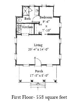 Historic House Plan 73797 with 1 Beds, 1 Baths Level One