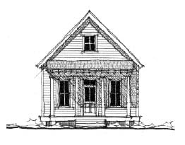 Historic House Plan 73797 with 1 Beds, 1 Baths Elevation