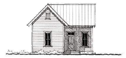 Cabin, Country, Farmhouse, Historic House Plan 73799 with 2 Beds, 1 Baths Elevation