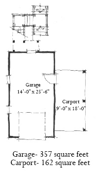 Historic 2 Car Garage Apartment Plan 73803 with 1 Beds, 1 Baths First Level Plan