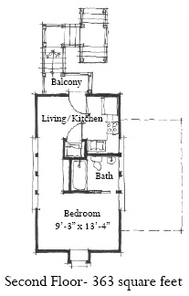 Historic 2 Car Garage Apartment Plan 73803 with 1 Beds, 1 Baths Second Level Plan
