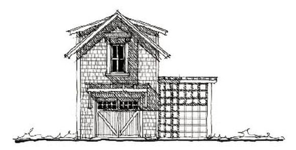 Historic 2 Car Garage Apartment Plan 73803 with 1 Beds, 1 Baths Elevation