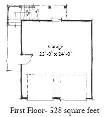 Historic 2 Car Garage Apartment Plan 73805 with 1 Beds, 1 Baths First Level Plan