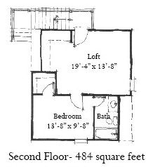 Historic 2 Car Garage Apartment Plan 73805 with 1 Beds, 1 Baths Second Level Plan