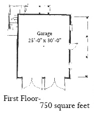 Historic 2 Car Garage Plan 73814 with 1 Beds, 1 Baths First Level Plan