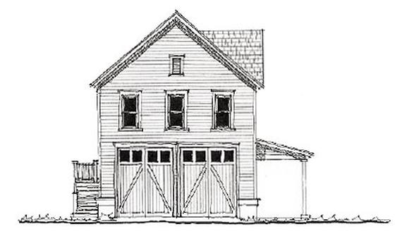 Historic 2 Car Garage Plan 73814 with 1 Beds, 1 Baths Elevation