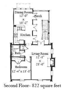 Historic Garage-Living Plan 73818 with 1 Beds, 1 Baths, 3 Car Garage Second Level Plan