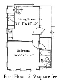 Historic House Plan 73819 with 2 Beds, 2 Baths Level One
