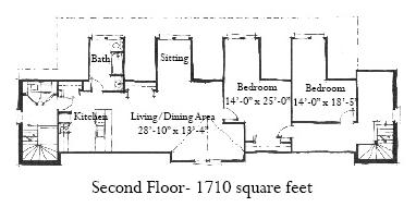 Historic 6 Car Garage Apartment Plan 73820 with 2 Beds, 2 Baths Level Two
