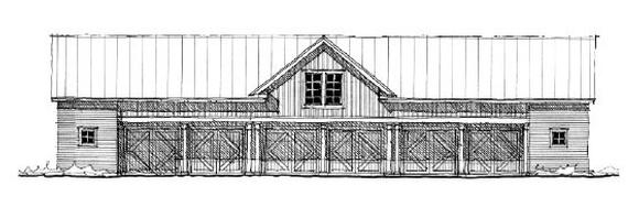 Historic 6 Car Garage Apartment Plan 73820 with 2 Beds, 2 Baths Elevation
