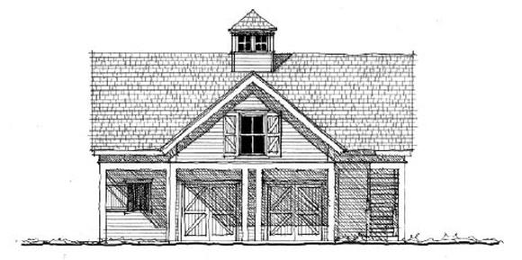 Historic 2 Car Garage Apartment Plan 73823 with 1 Beds, 1 Baths Elevation