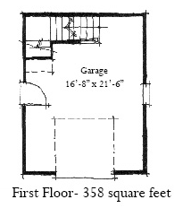 Historic 1 Car Garage Apartment Plan 73828 with 1 Beds, 1 Baths First Level Plan