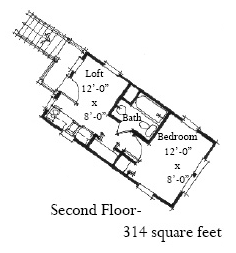 Historic 2 Car Garage Plan 73829 with 1 Beds, 1 Baths Second Level Plan