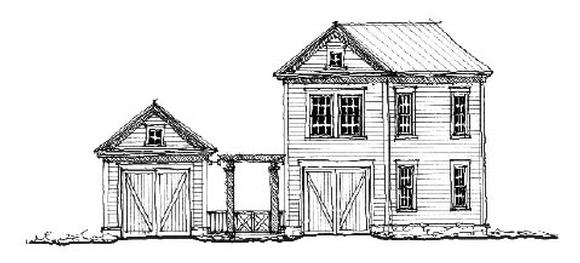 Historic 2 Car Garage Apartment Plan 73829 with 1 Beds, 1 Baths Elevation