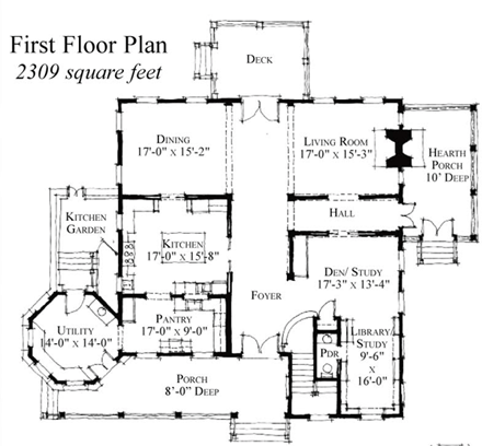 Historic, Victorian House Plan 73837 with 2 Beds, 3 Baths First Level Plan