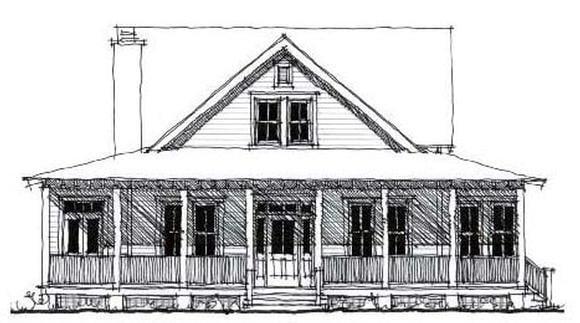 Country, Historic House Plan 73859 with 3 Beds, 4 Baths Elevation