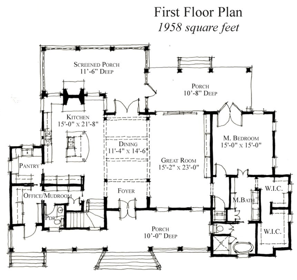 Country, Historic House Plan 73864 with 5 Beds, 6 Baths Level One