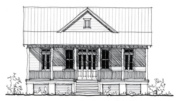 Country, Historic House Plan 73887 with 2 Beds, 2 Baths Elevation
