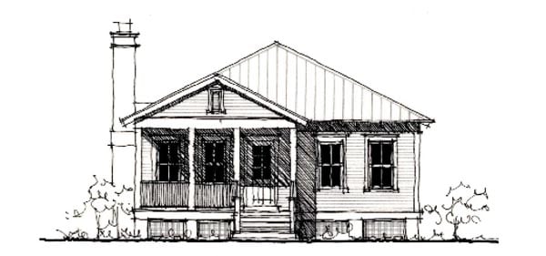 Country, Historic House Plan 73891 with 2 Beds, 2 Baths Elevation