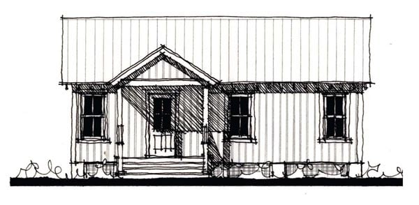 Country, Historic House Plan 73894 with 1 Beds, 1 Baths Elevation