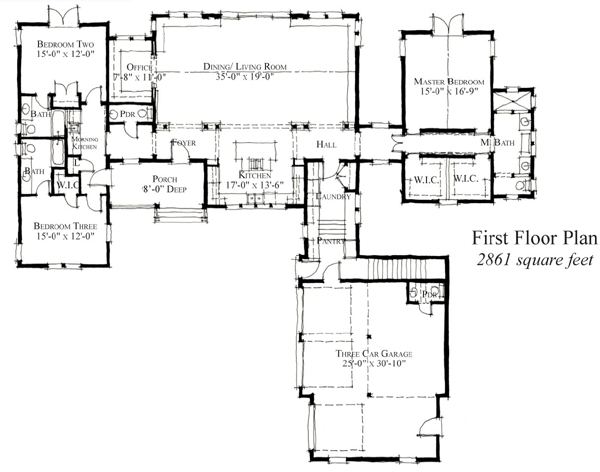 Country, Farmhouse, Historic House Plan 73904 with 3 Beds, 5 Baths, 3 Car Garage Level One
