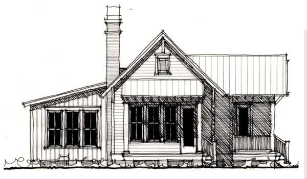 Country, Historic House Plan 73909 with 1 Beds, 1 Baths Elevation