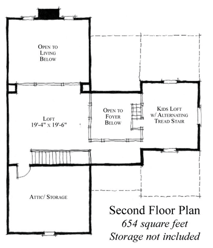 Country, Historic House Plan 73918 with 3 Beds, 2 Baths Second Level Plan