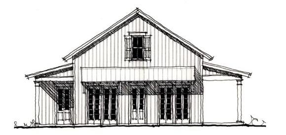 Country, Historic House Plan 73919 with 2 Beds, 2 Baths Elevation