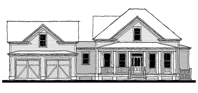 Country, Southern, Traditional Plan with 2540 Sq. Ft., 4 Bedrooms, 3 Bathrooms, 2 Car Garage Picture 2