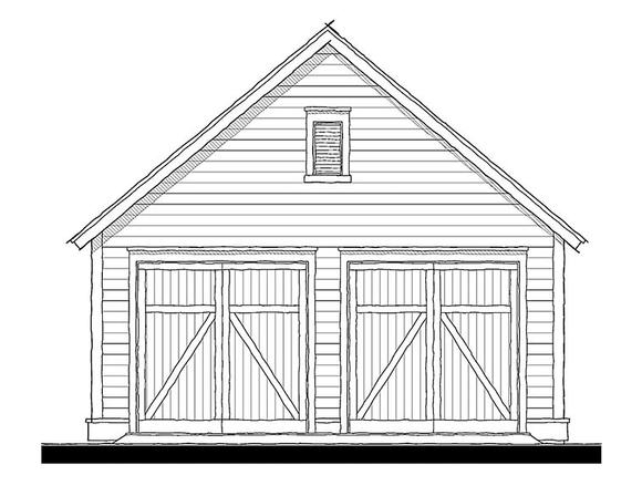Cottage, Traditional 2 Car Garage Plan 73951 Elevation