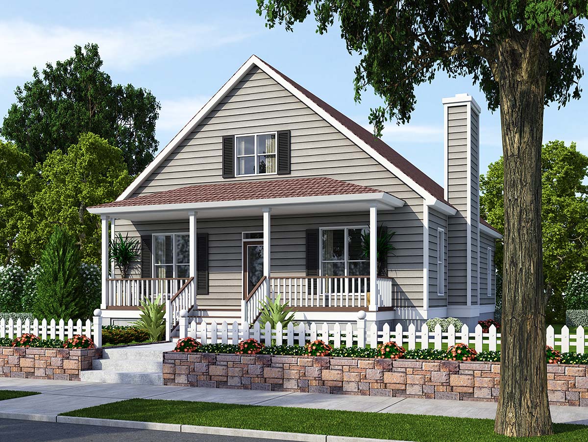 Bungalow, Cottage, Country, Traditional House Plan 74001 with 3 Beds, 2 Baths, 2 Car Garage Elevation