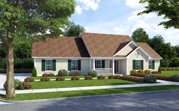 Country, Ranch, Traditional House Plan 74007 with 3 Beds, 2 Baths, 2 Car Garage Elevation