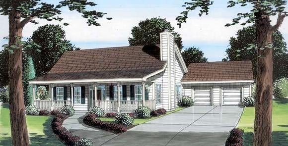 Ranch, Traditional House Plan 74008 with 3 Beds, 2 Baths, 2 Car Garage Elevation